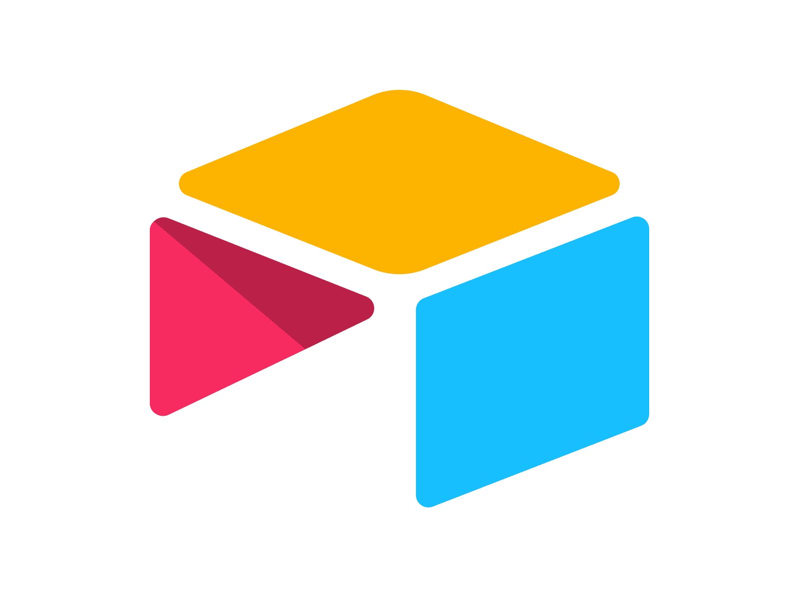 airtable logo yellow red blue triangle cube icon